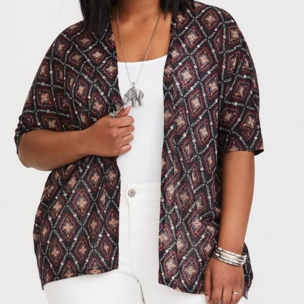 Torrid Patterned Cardigan Size 1 - Picture 5 of 5
